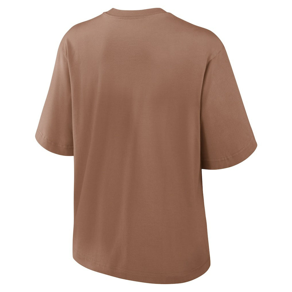 Cleveland Browns Women's Glory Arch Boxy T-Shirt Brown | Nike for Sale