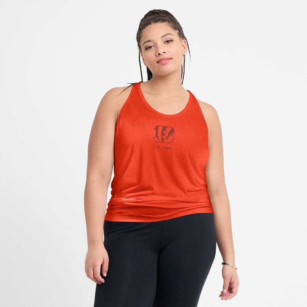Cincinnati Bengals Women's Glory Open-Back Crisscross Dri-FIT Tank Top Orange | Nike for Sale