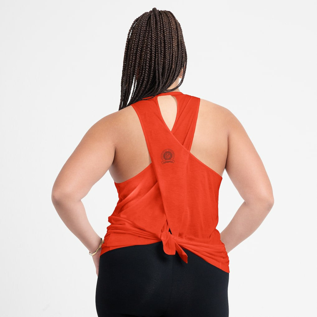 Cincinnati Bengals Women's Glory Open-Back Crisscross Dri-FIT Tank Top Orange | Nike for Sale
