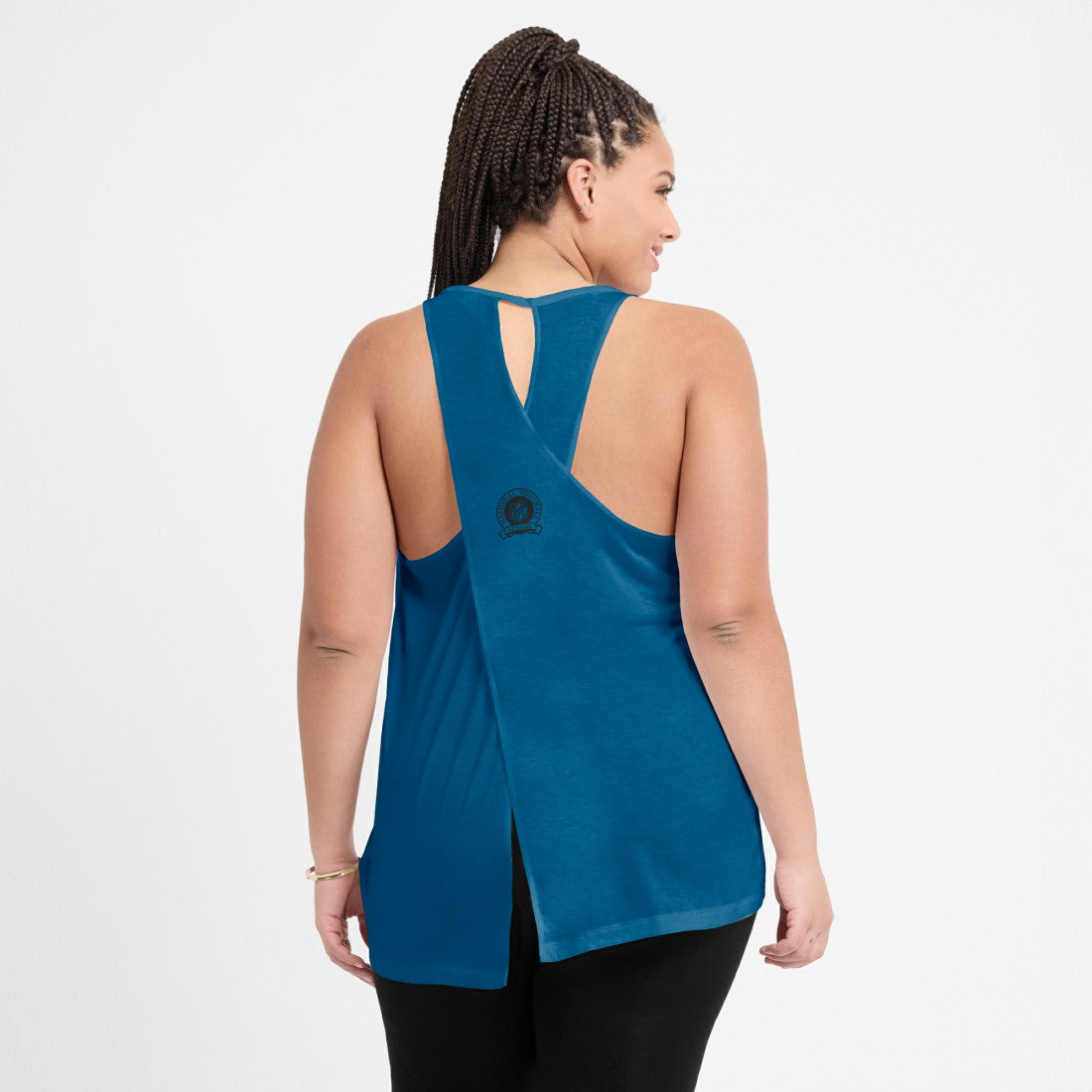 Tennessee Titans Women's Glory Open-Back Crisscross Dri-FIT Tank Top Navy | Nike for Sale