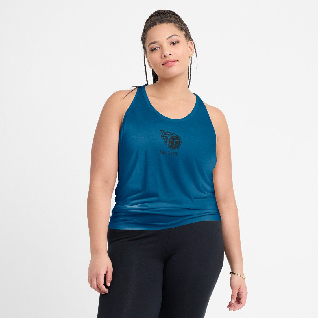 Tennessee Titans Women's Glory Open-Back Crisscross Dri-FIT Tank Top Navy | Nike for Sale