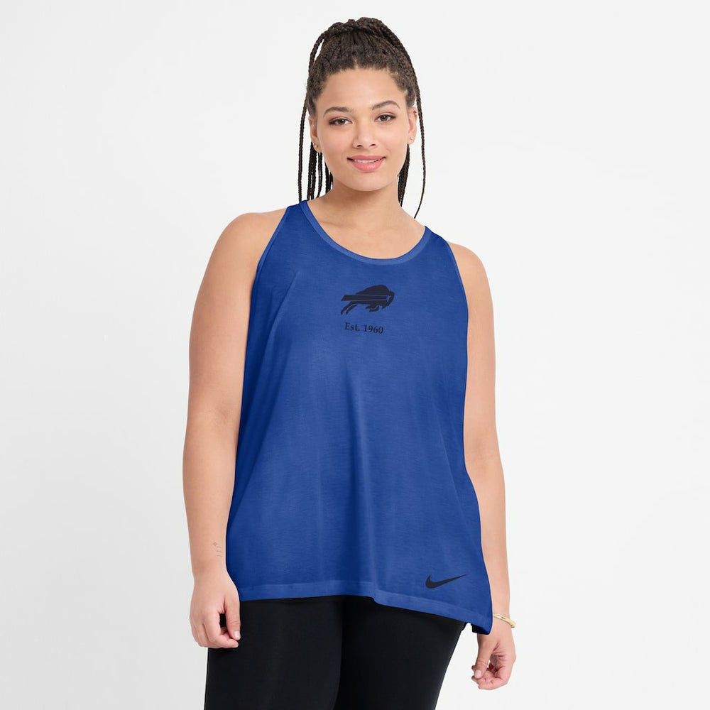 Buffalo Bills Women's Glory Open-Back Crisscross Dri-FIT Tank Top Royal | Nike for Sale