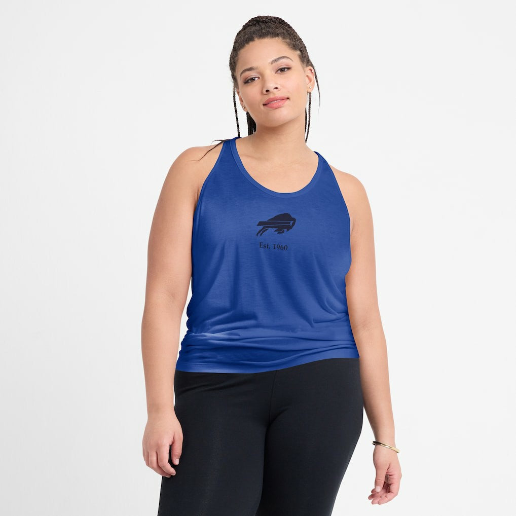 Buffalo Bills Women's Glory Open-Back Crisscross Dri-FIT Tank Top Royal | Nike for Sale