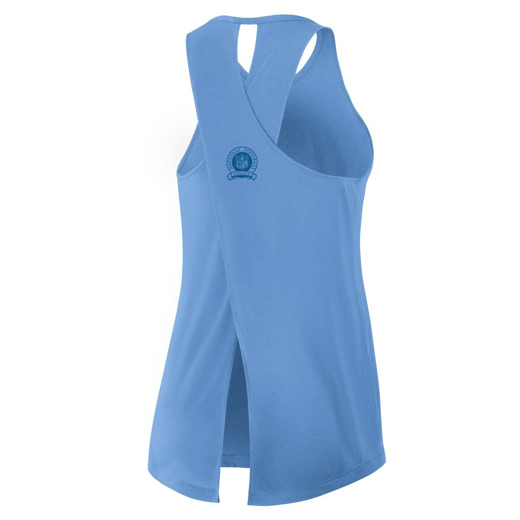 Los Angeles Chargers Women's Glory Open-Back Crisscross Dri-FIT Tank Top Powder Blue | Nike for Sale