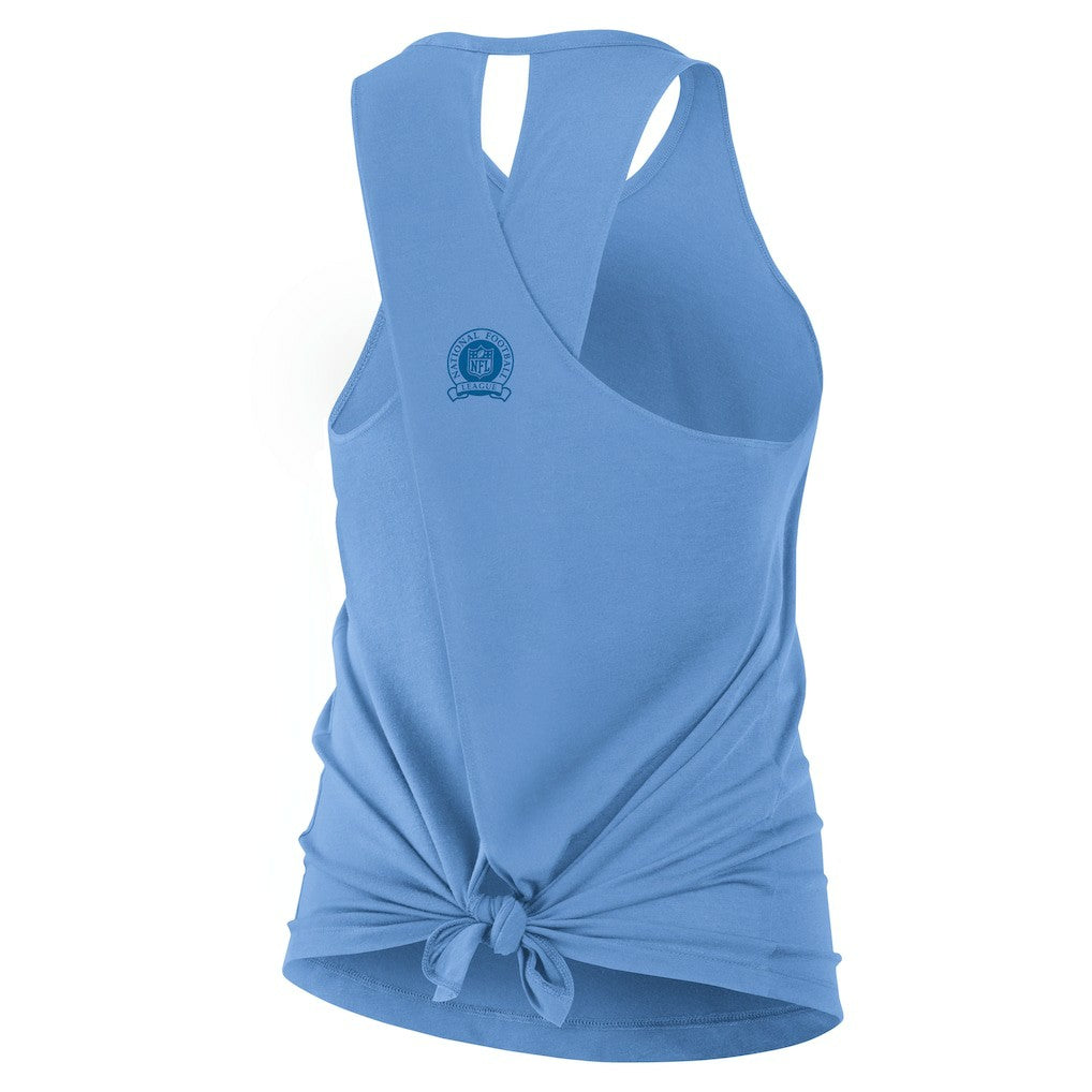 Los Angeles Chargers Women's Glory Open-Back Crisscross Dri-FIT Tank Top Powder Blue | Nike for Sale