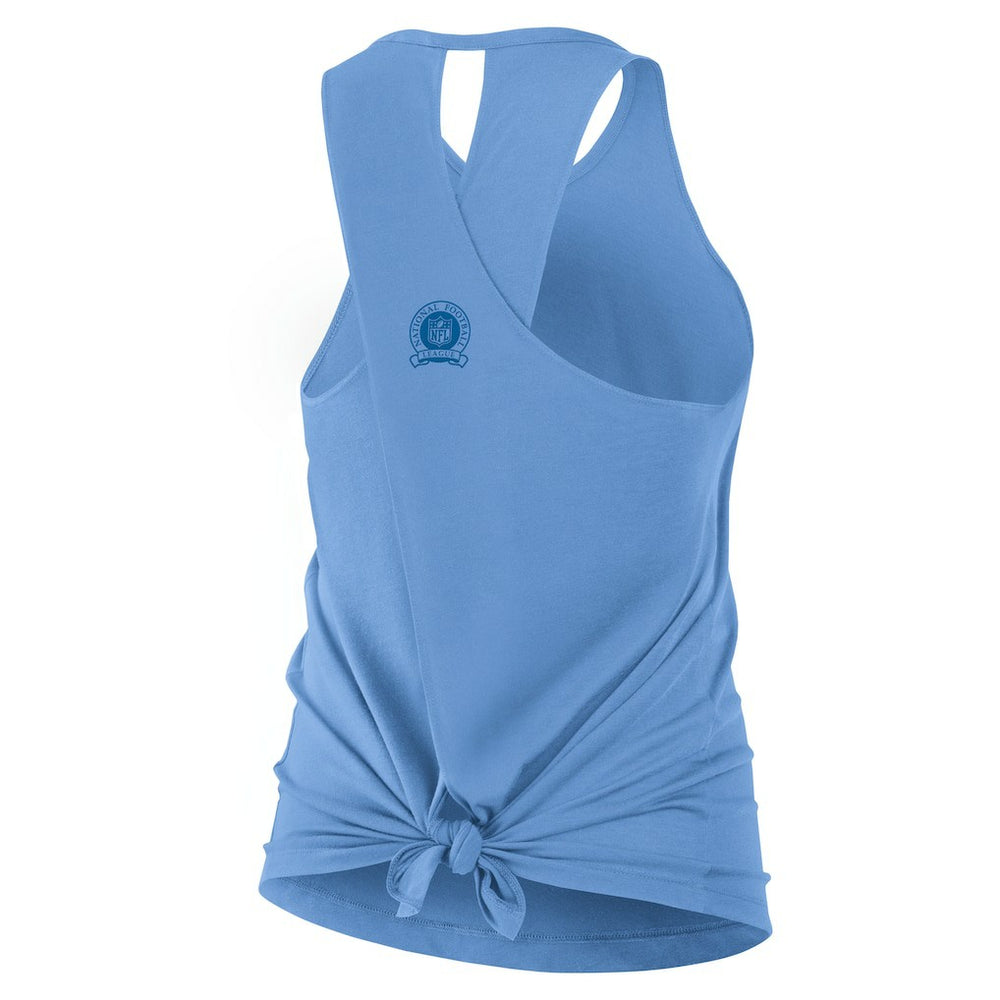 Los Angeles Chargers Women's Glory Open-Back Crisscross Dri-FIT Tank Top Powder Blue | Nike for Sale