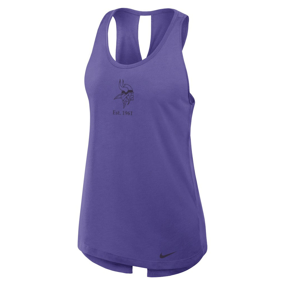Minnesota Vikings Women's Glory Open-Back Crisscross Dri-FIT Tank Top Purple | Nike for Sale