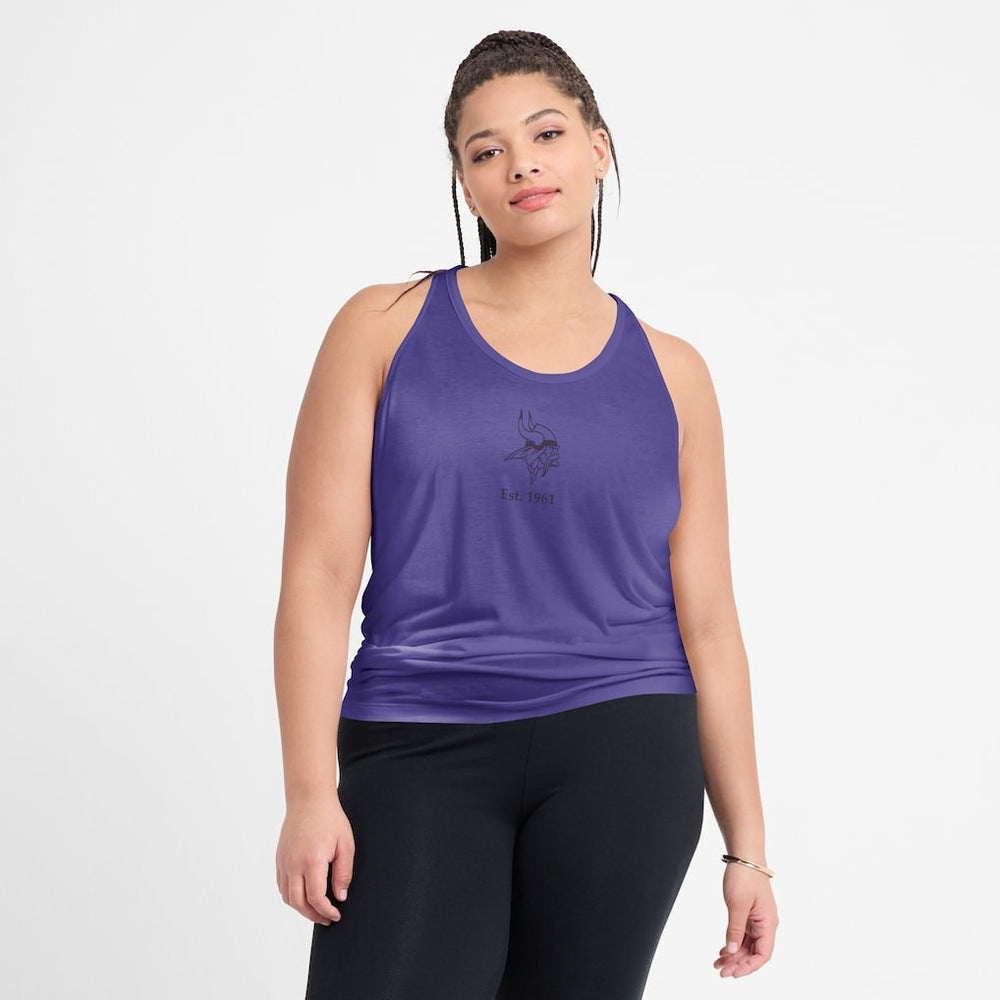 Minnesota Vikings Women's Glory Open-Back Crisscross Dri-FIT Tank Top Purple | Nike for Sale
