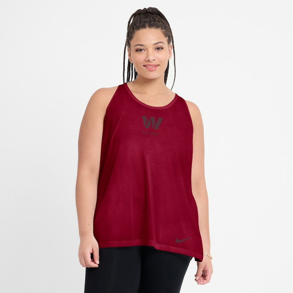 Washington Commanders Women's Glory Open-Back Crisscross Dri-FIT Tank Top Burgundy | Nike for Sale