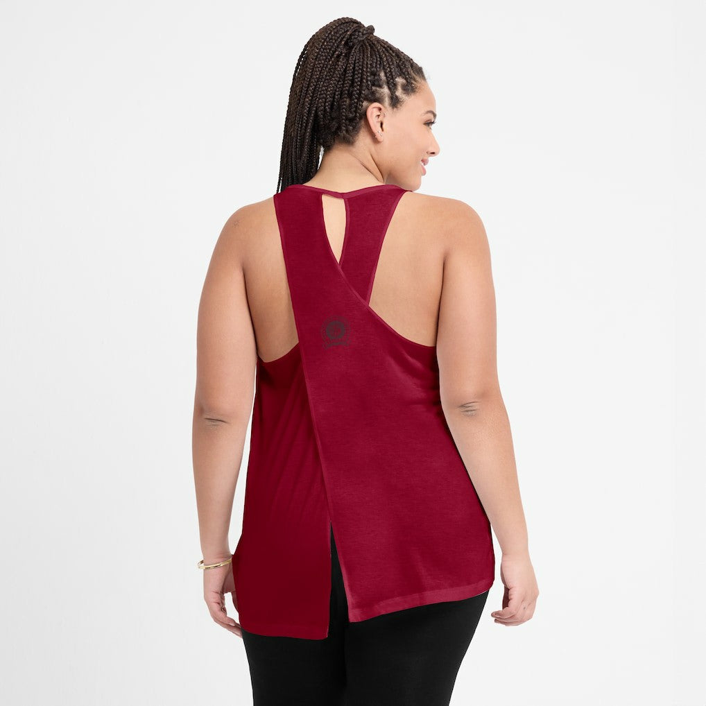 Washington Commanders Women's Glory Open-Back Crisscross Dri-FIT Tank Top Burgundy | Nike for Sale