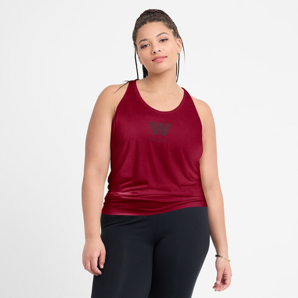 Washington Commanders Women's Glory Open-Back Crisscross Dri-FIT Tank Top Burgundy | Nike for Sale