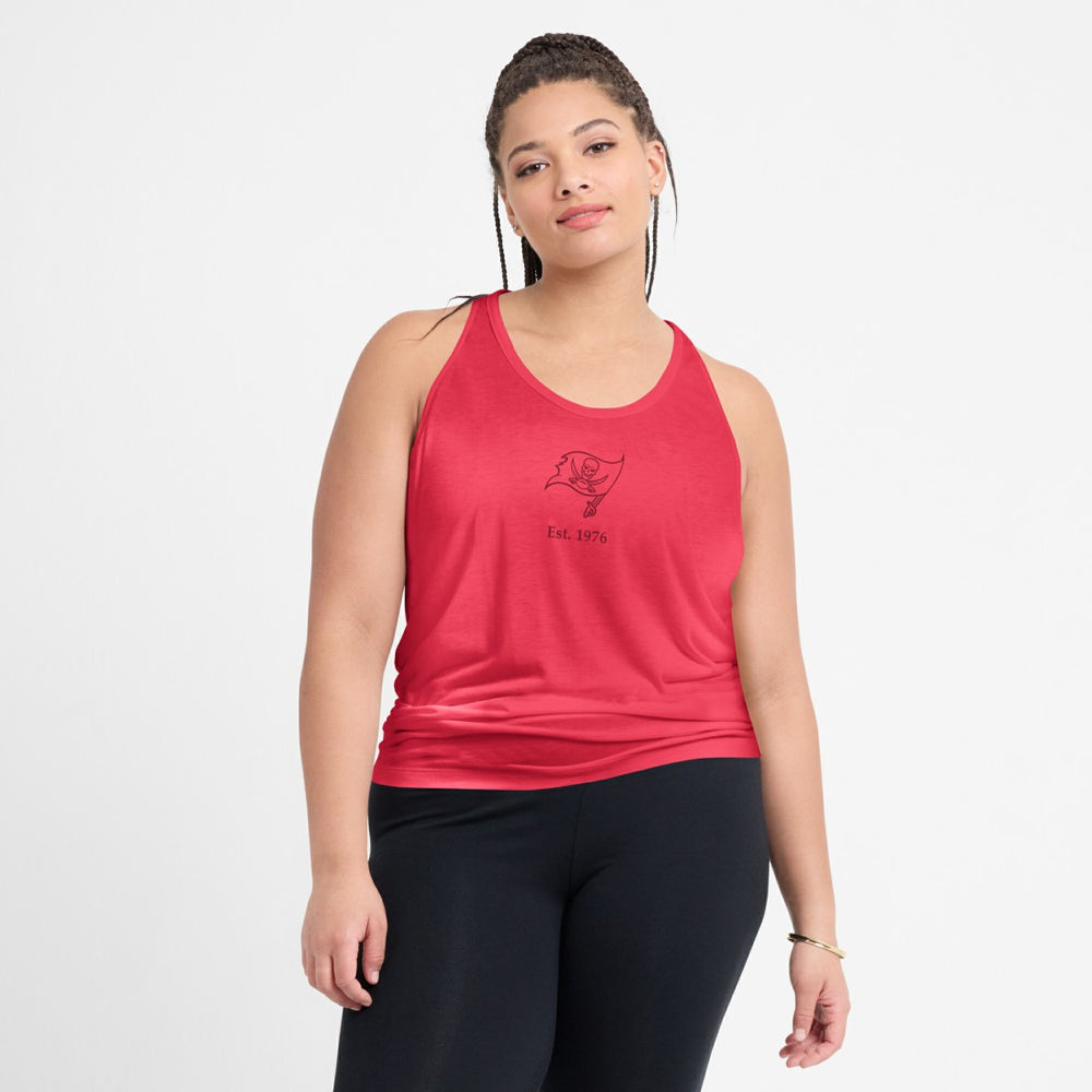 Tampa Bay Buccaneers Women's Glory Open-Back Crisscross Dri-FIT Tank Top Light Red | Nike for Sale