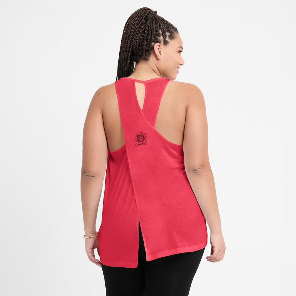 San Francisco 49ers Women's Glory Open-Back Crisscross Dri-FIT Tank Top Light Red | Nike for Sale