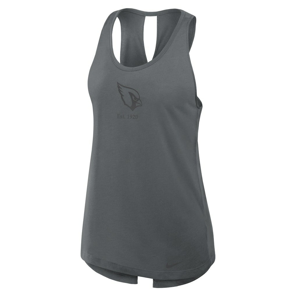 Arizona Cardinals Women's Glory Open-Back Crisscross Dri-FIT Tank Top Charcoal | Nike for Sale