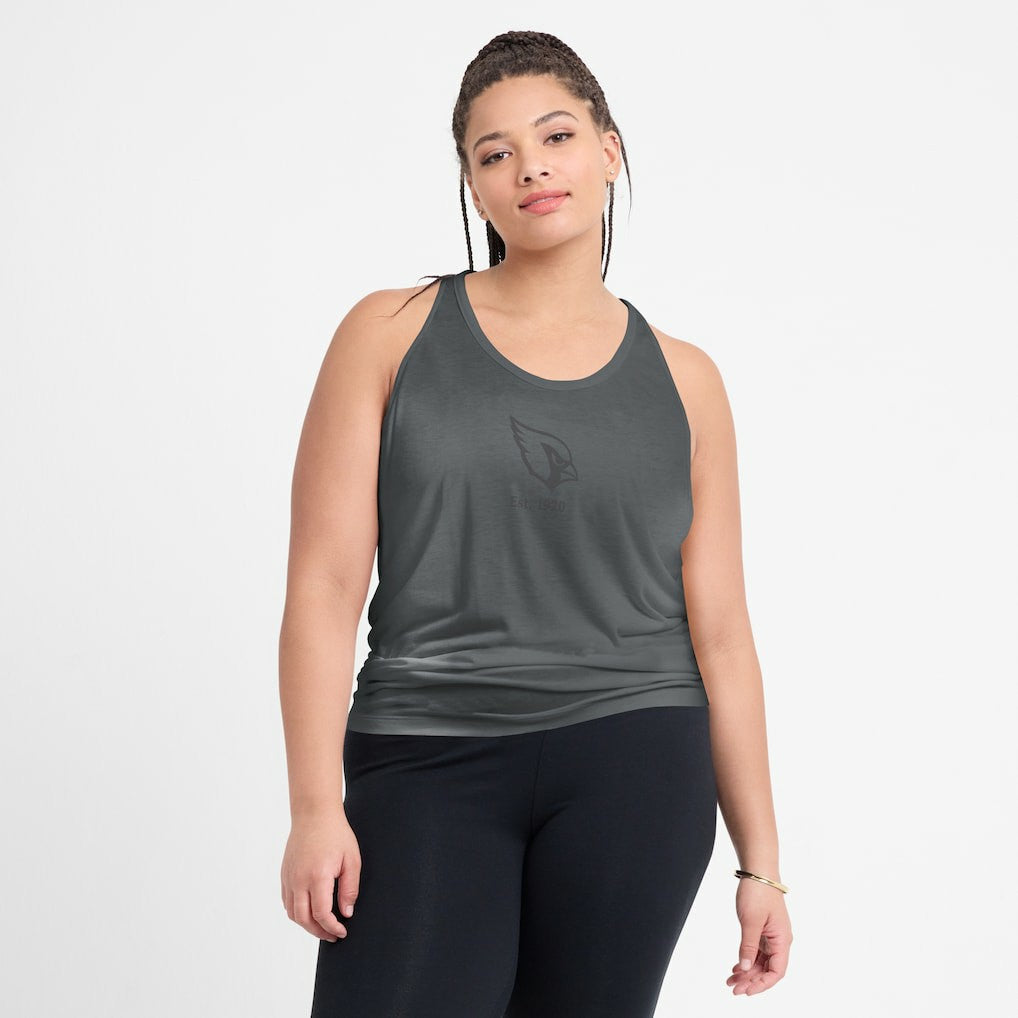 Arizona Cardinals Women's Glory Open-Back Crisscross Dri-FIT Tank Top Charcoal | Nike for Sale