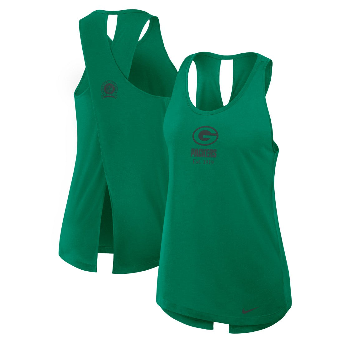 Green Bay Packers Women's Glory Open-Back Crisscross Dri-FIT Tank Top Green | Nike for Sale