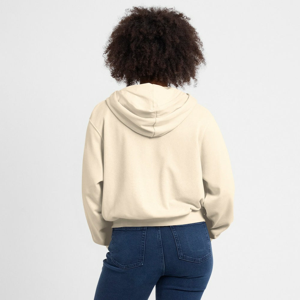Chicago Bears Women's Glory Cropped Full-Zip Hoodie Cream | Nike for Sale