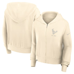 Houston Texans Women's Glory Cropped Full-Zip Hoodie Cream | Nike for Sale