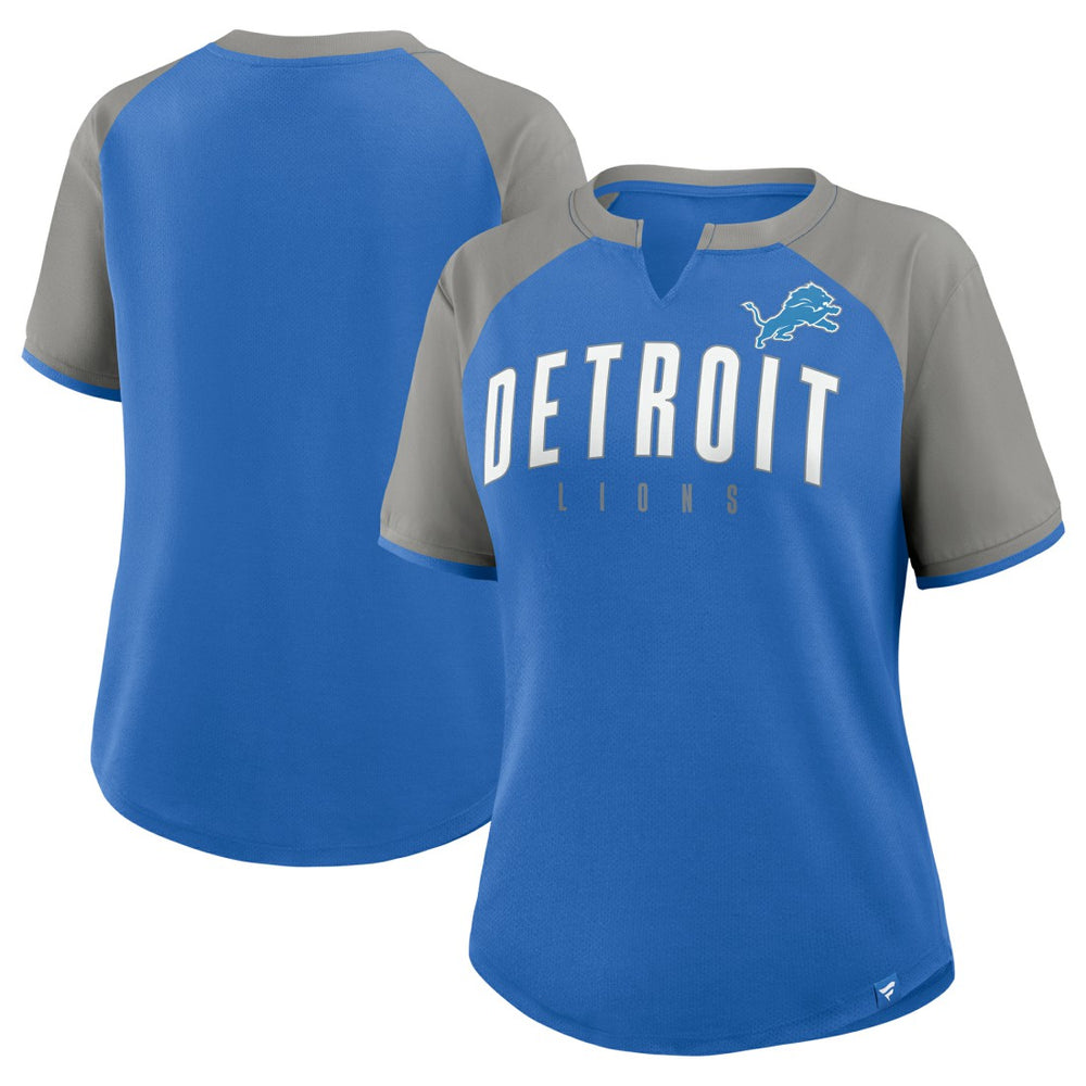 Detroit Lions Women's Height Advantage T-Shirt Blue/Silver | Fanatics
