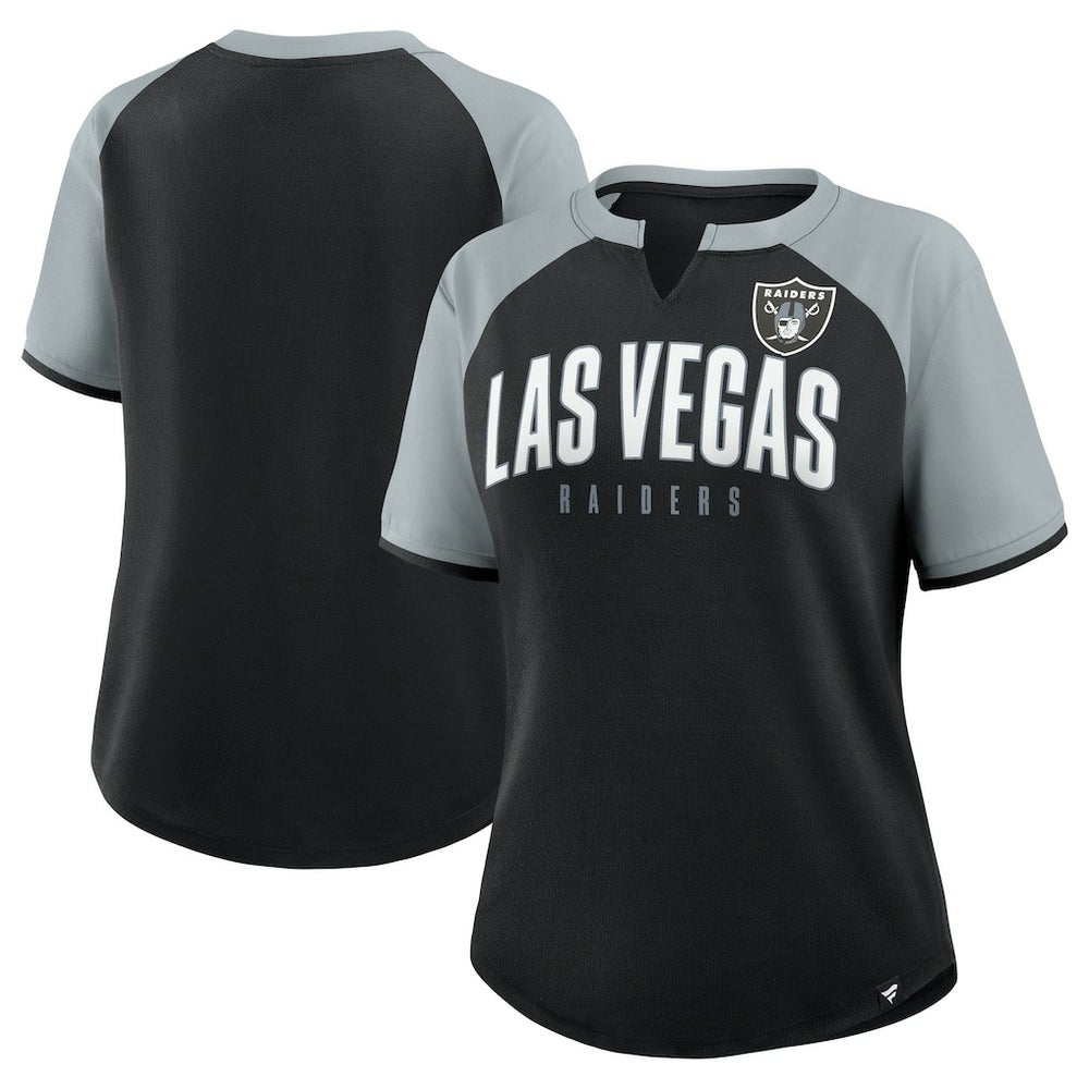 Las Vegas Raiders Women's Height Advantage T-Shirt Black/Silver | Fanatics