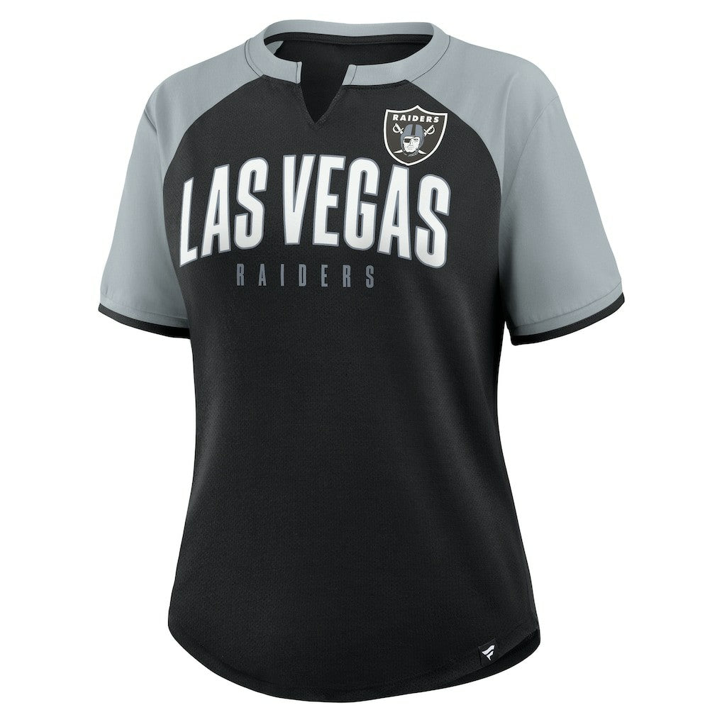 Las Vegas Raiders Women's Height Advantage T-Shirt Black/Silver | Fanatics
