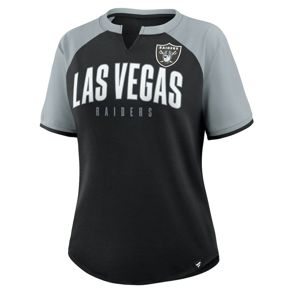 Las Vegas Raiders Women's Height Advantage T-Shirt Black/Silver | Fanatics