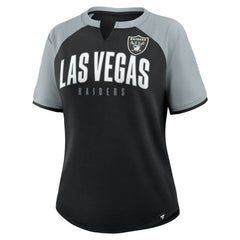 Las Vegas Raiders Women's Height Advantage T-Shirt Black/Silver | Fanatics