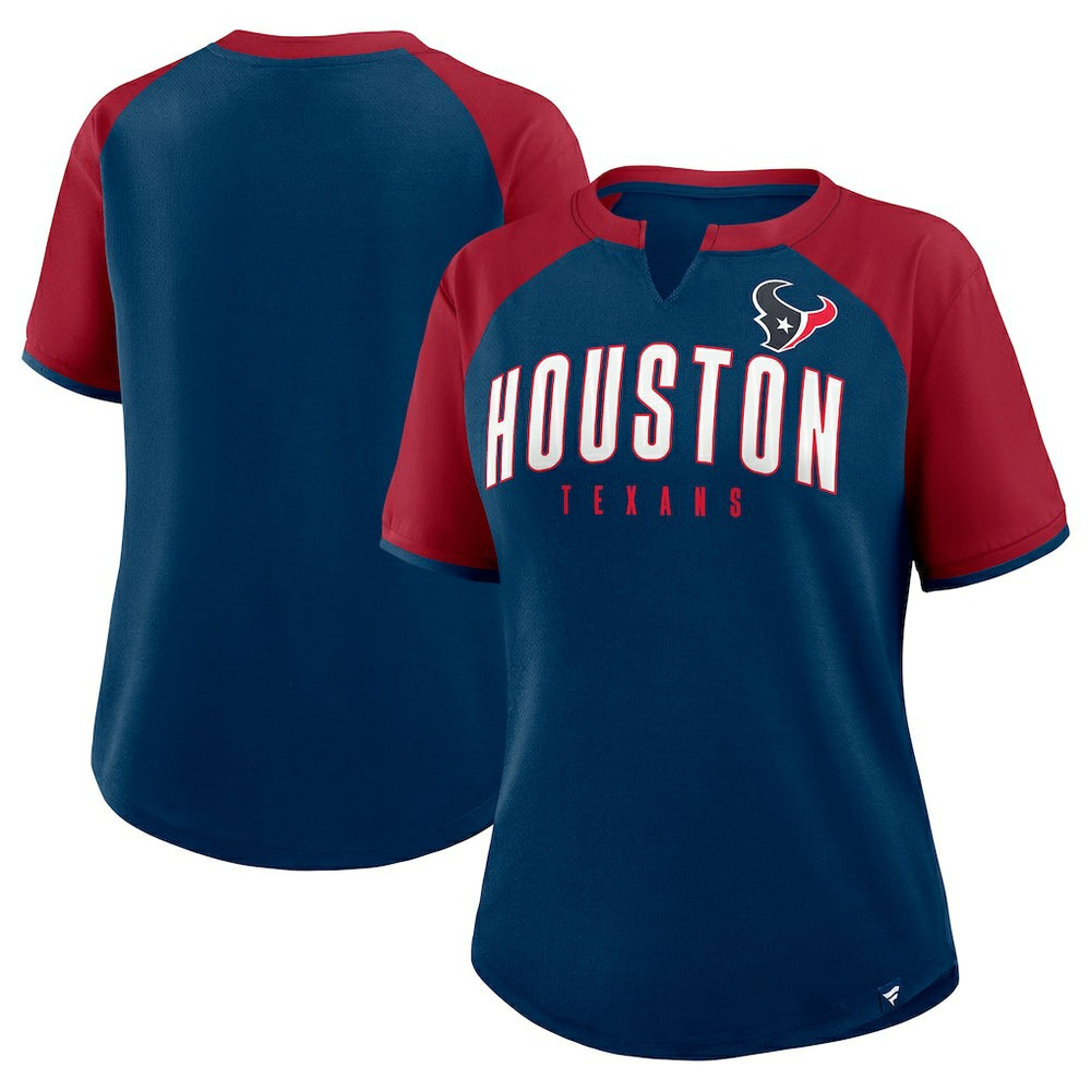 Houston Texans Women's Height Advantage T-Shirt Navy/Red | Fanatics