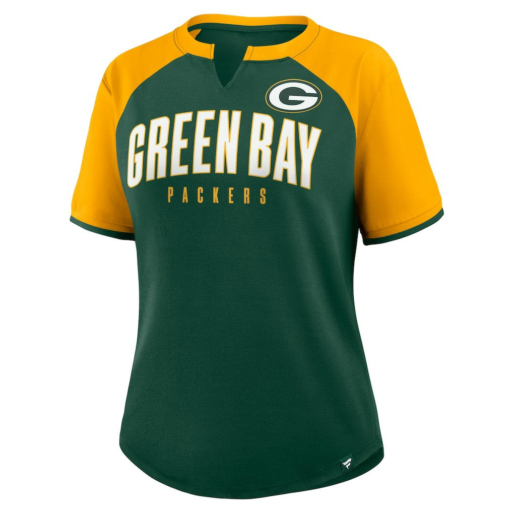 Green Bay Packers Women's Height Advantage T-Shirt Green/Gold | Fanatics