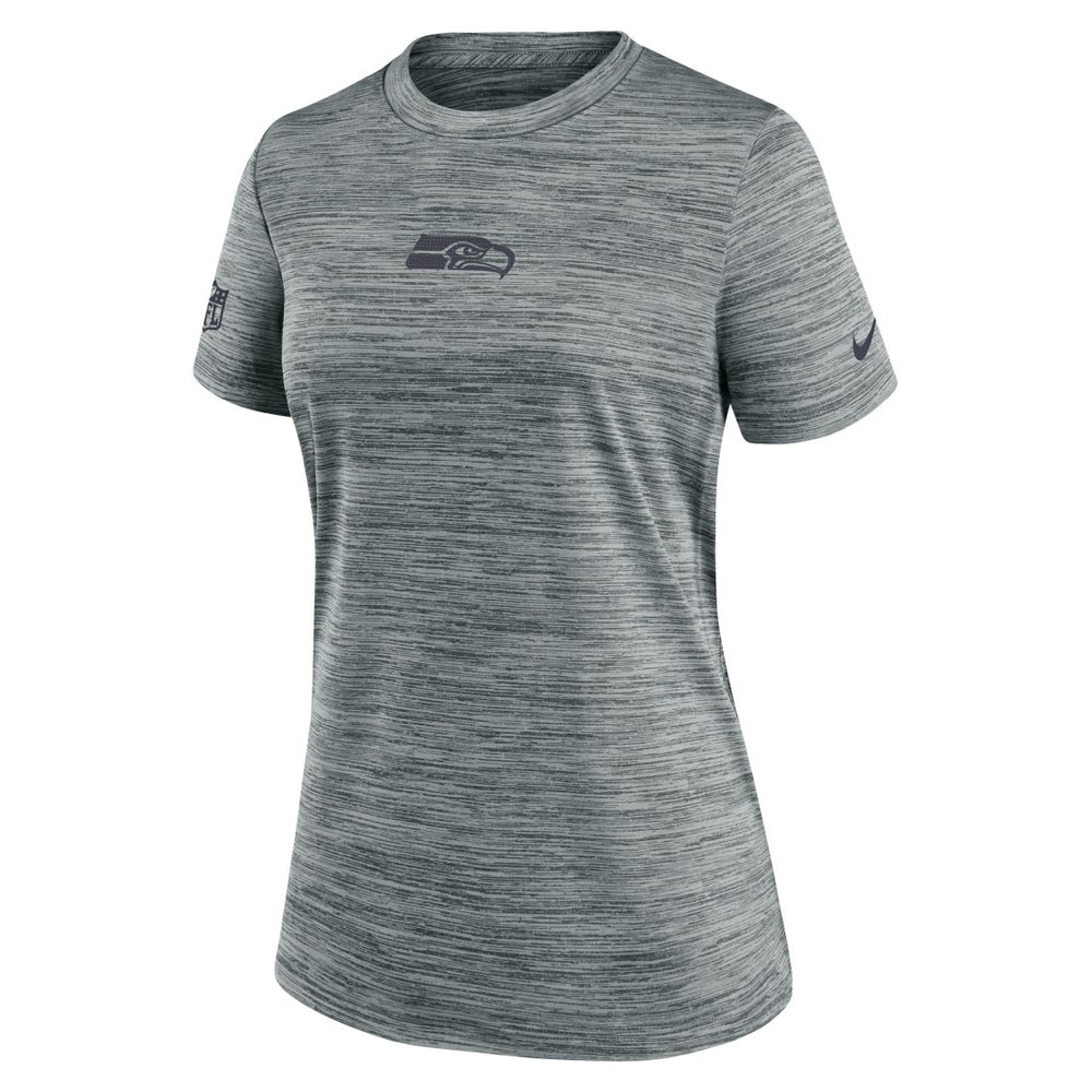 Seattle Seahawks Women's Sideline Velocity Dri-FIT T-Shirt Gray | Nike for Sale