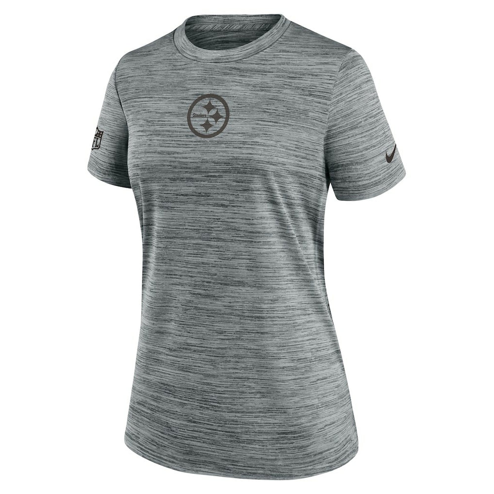 Pittsburgh Steelers Women's Sideline Velocity Dri-FIT T-Shirt Gray | Nike for Sale