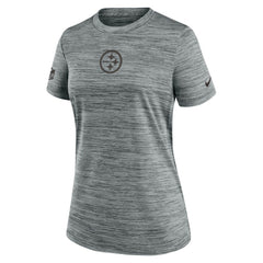 Pittsburgh Steelers Women's Sideline Velocity Dri-FIT T-Shirt Gray | Nike for Sale