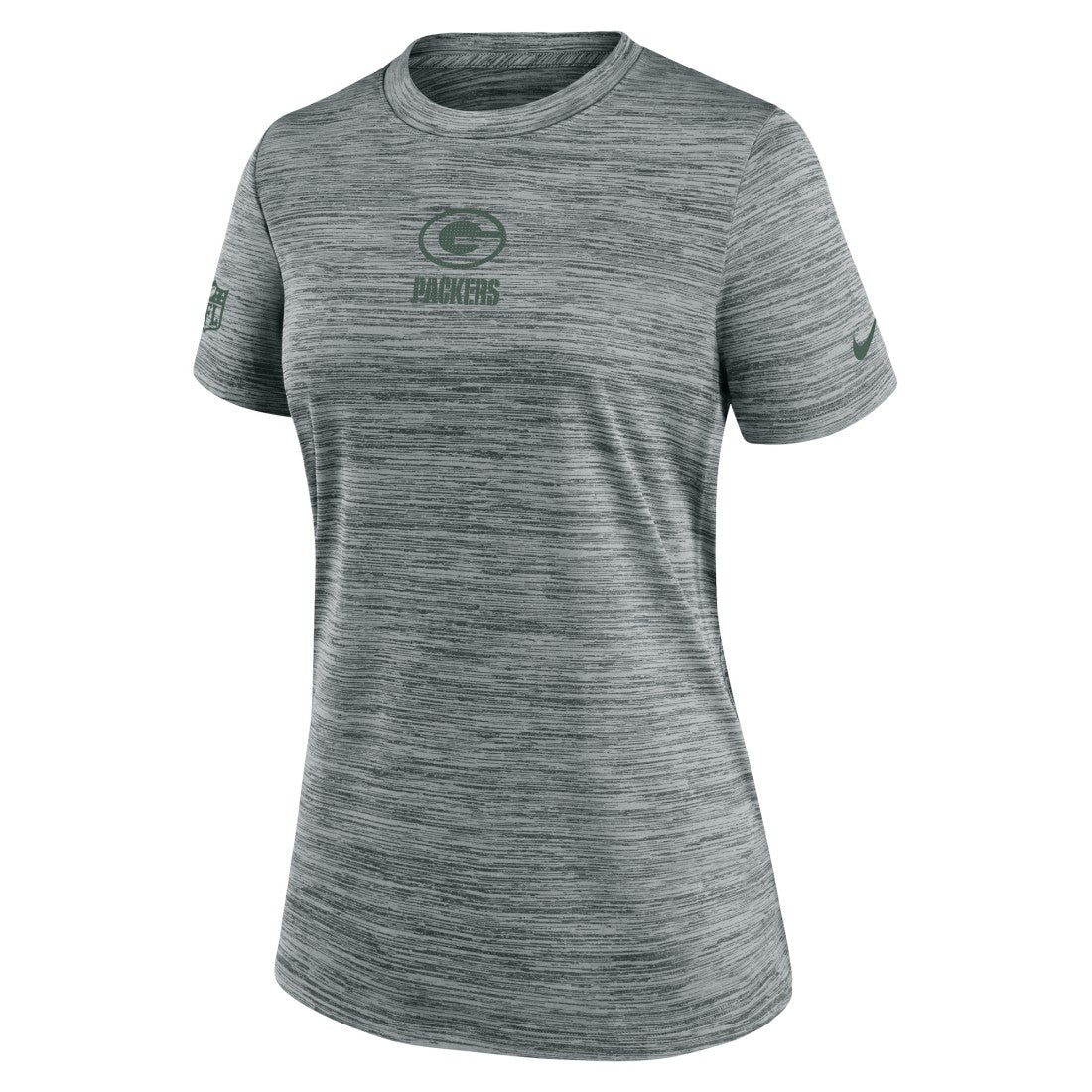 Green Bay Packers Women's Sideline Velocity Dri-FIT T-Shirt Gray | Nike for Sale