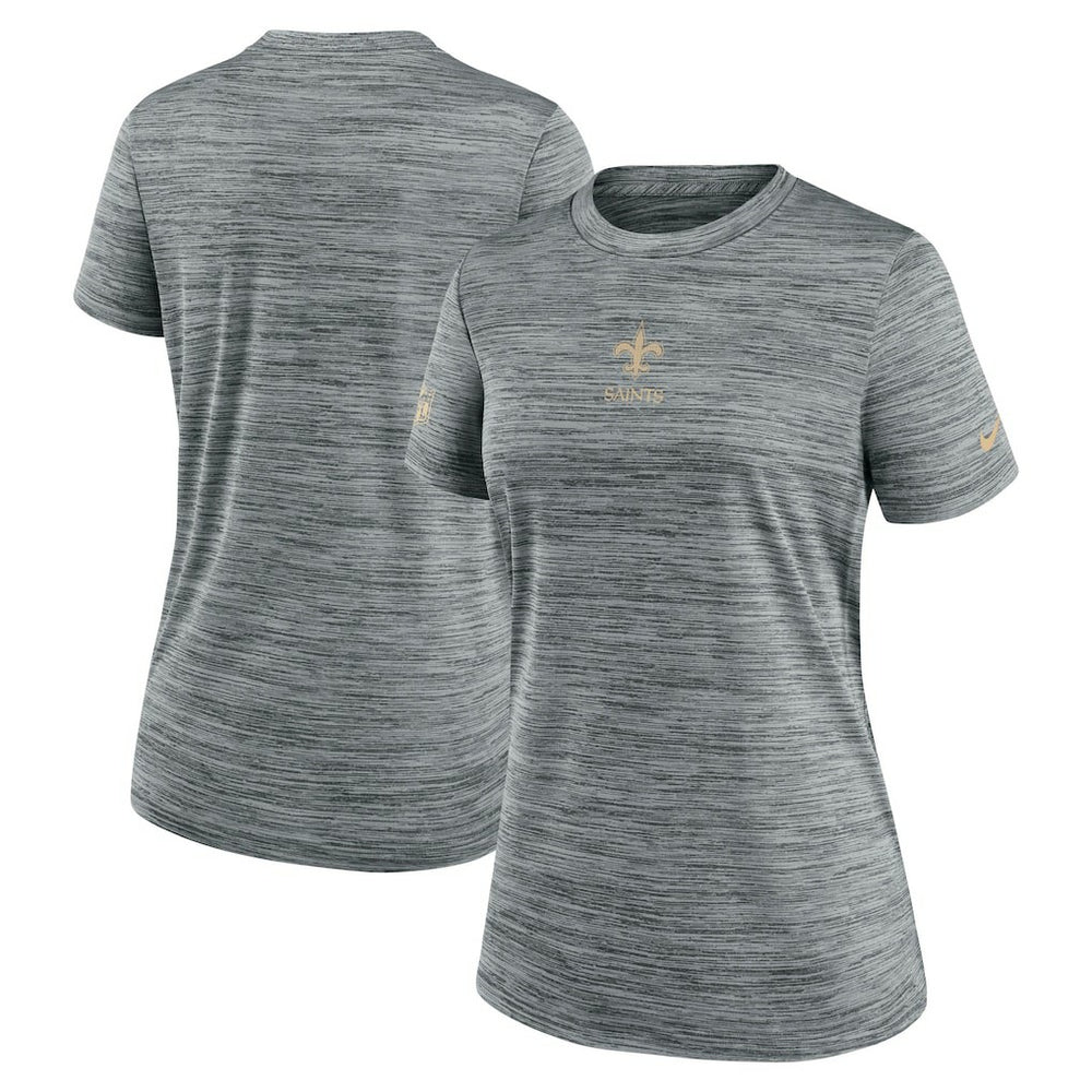 New Orleans Saints Women's Sideline Velocity Dri-FIT T-Shirt Gray | Nike for Sale