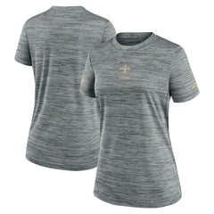 New Orleans Saints Women's Sideline Velocity Dri-FIT T-Shirt Gray | Nike for Sale