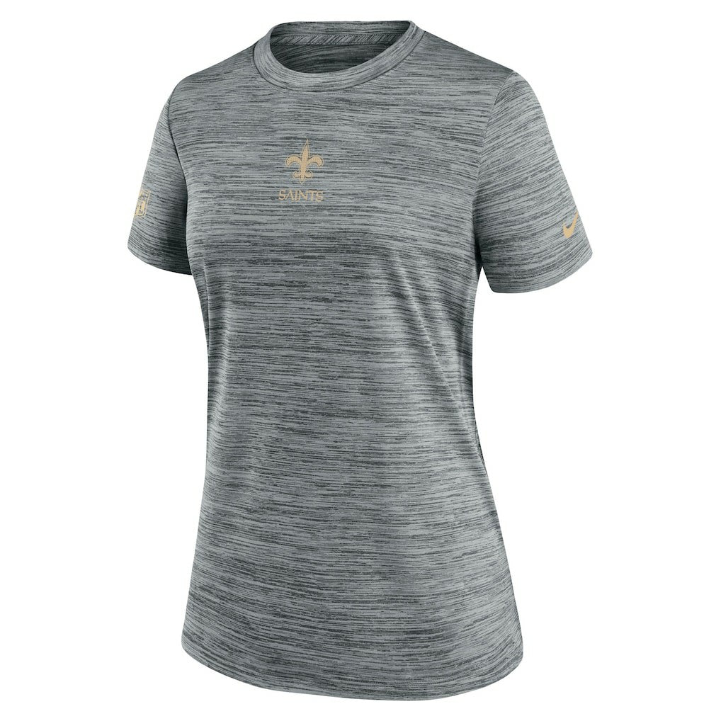 New Orleans Saints Women's Sideline Velocity Dri-FIT T-Shirt Gray | Nike for Sale