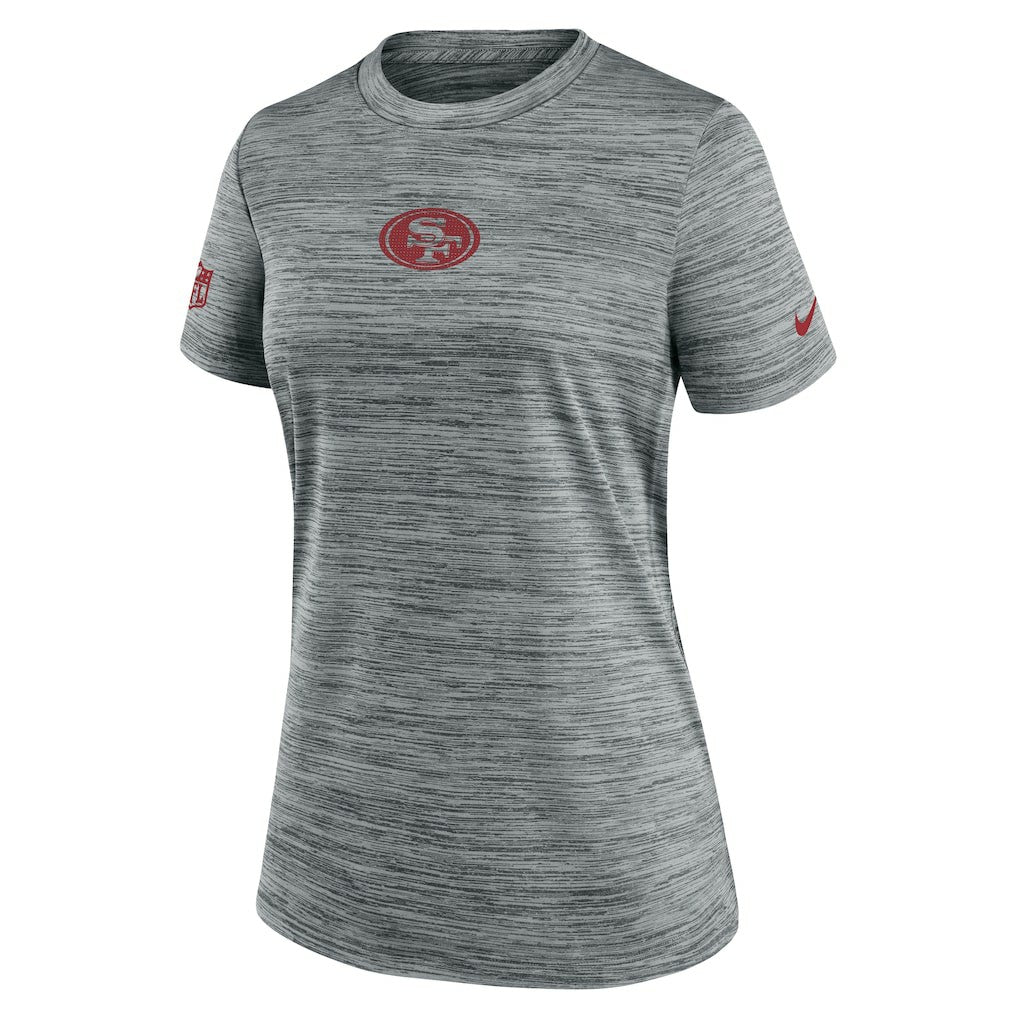 San Francisco 49ers Women's Sideline Velocity Dri-FIT T-Shirt Gray | Nike for Sale