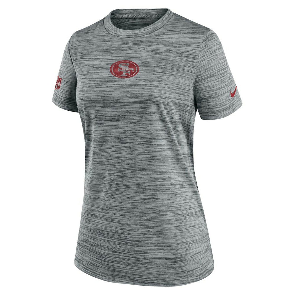 San Francisco 49ers Women's Sideline Velocity Dri-FIT T-Shirt Gray | Nike for Sale