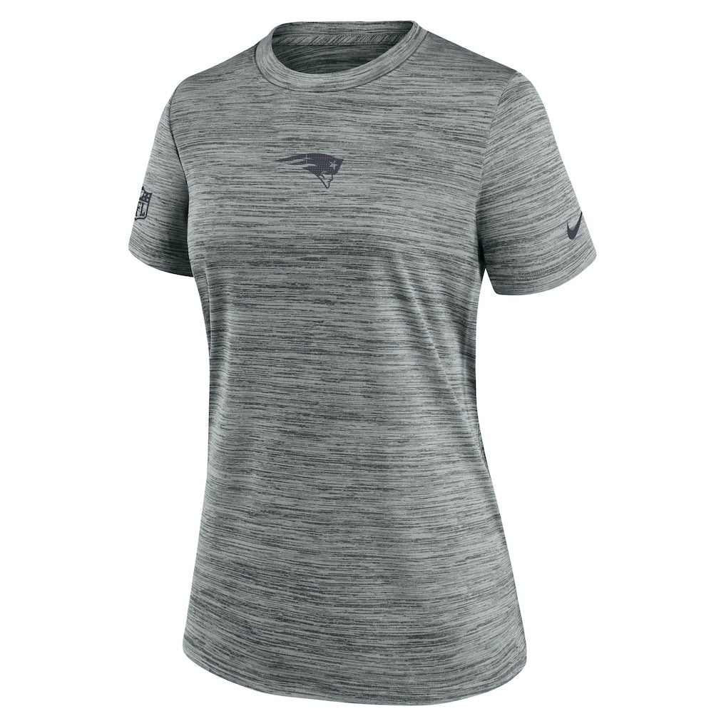 New England Patriots Women's Sideline Velocity Dri-FIT T-Shirt Gray | Nike for Sale