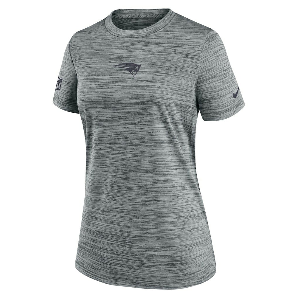 New England Patriots Women's Sideline Velocity Dri-FIT T-Shirt Gray | Nike for Sale