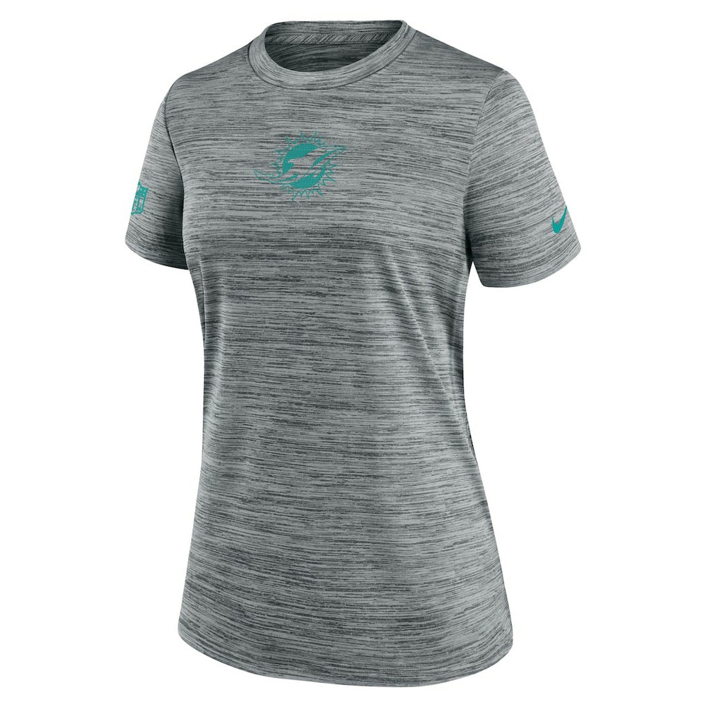 Miami Dolphins Women's Sideline Velocity Dri-FIT T-Shirt Gray | Nike for Sale