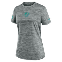 Miami Dolphins Women's Sideline Velocity Dri-FIT T-Shirt Gray | Nike for Sale