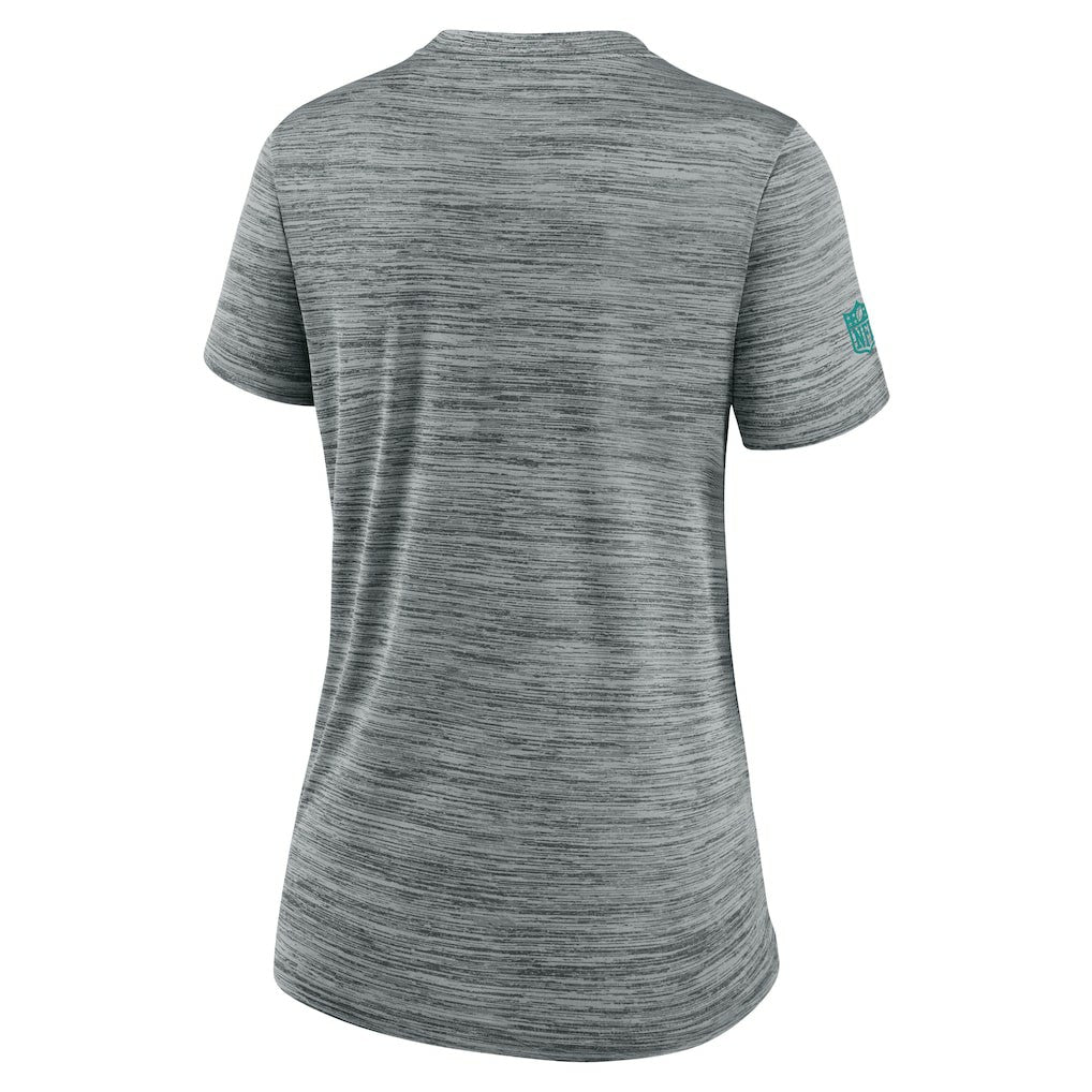 Miami Dolphins Women's Sideline Velocity Dri-FIT T-Shirt Gray | Nike for Sale