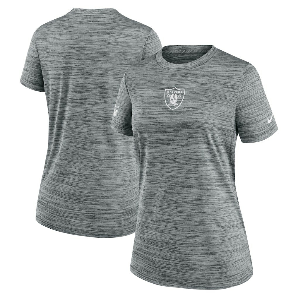 Las Vegas Raiders Women's Sideline Velocity Dri-FIT T-Shirt Gray | Nike for Sale