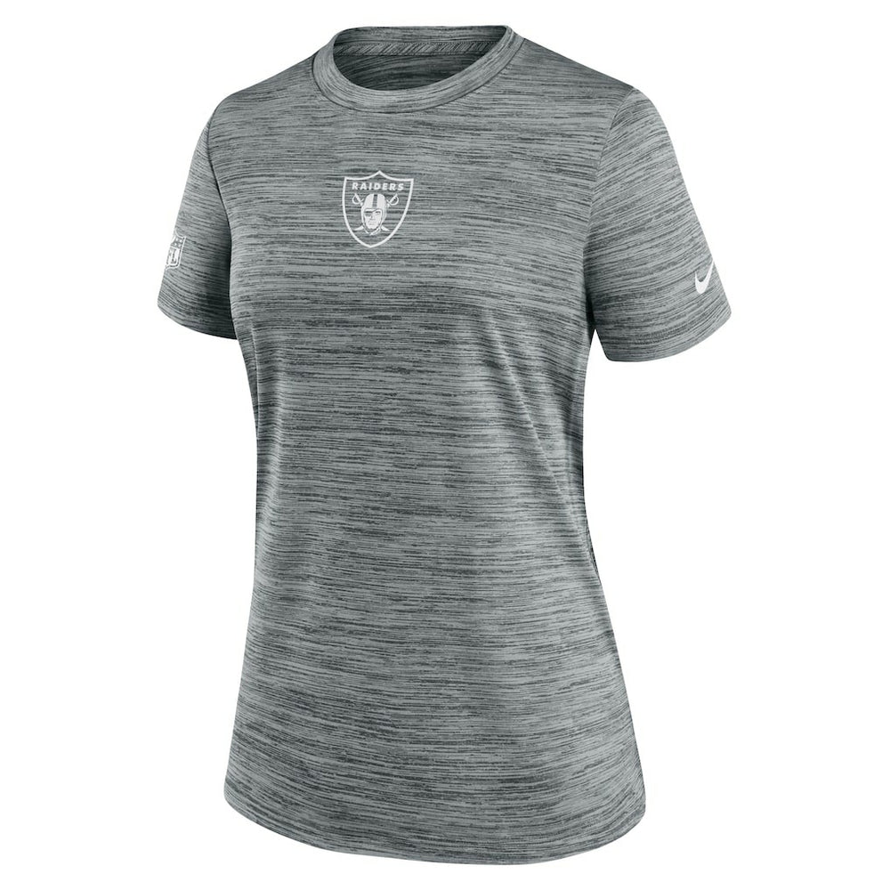 Las Vegas Raiders Women's Sideline Velocity Dri-FIT T-Shirt Gray | Nike for Sale