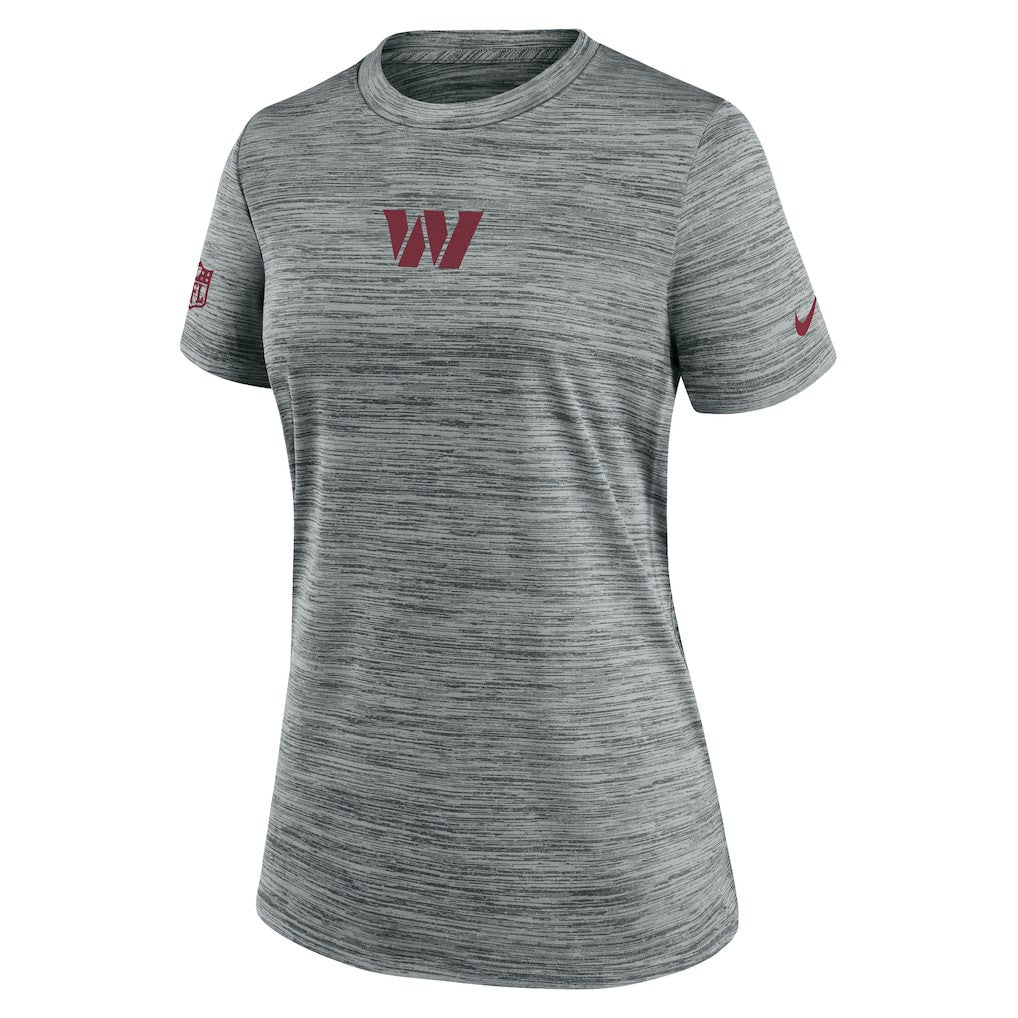 Washington Commanders Women's Sideline Velocity Dri-FIT T-Shirt Gray | Nike for Sale