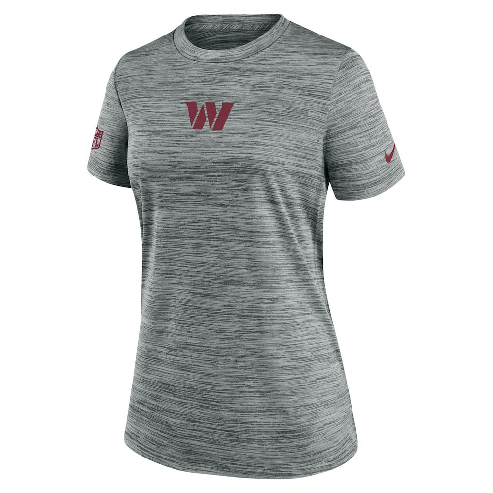 Washington Commanders Women's Sideline Velocity Dri-FIT T-Shirt Gray | Nike for Sale