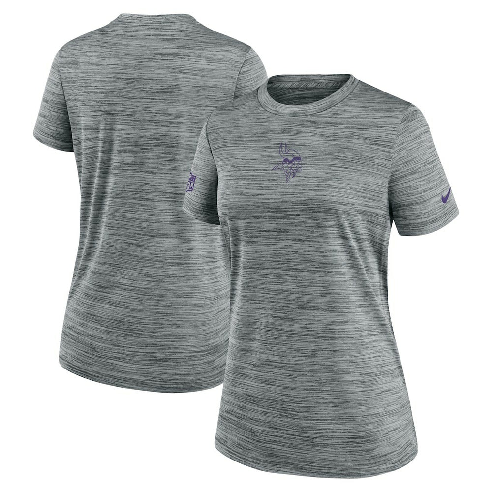 Minnesota Vikings Women's Sideline Velocity Dri-FIT T-Shirt Gray | Nike for Sale