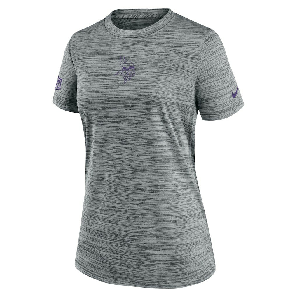Minnesota Vikings Women's Sideline Velocity Dri-FIT T-Shirt Gray | Nike for Sale