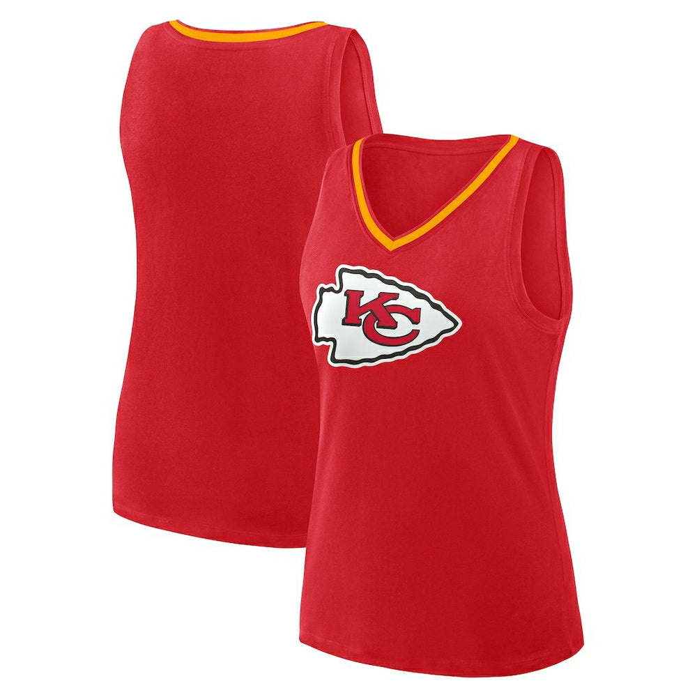 Kansas City Chiefs Logo Athletic Women's Stellar Win V-Neck Tank Top Red | NFL